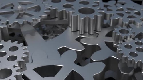 gear animation, cogwheel, mechanical movement, engineering background animation