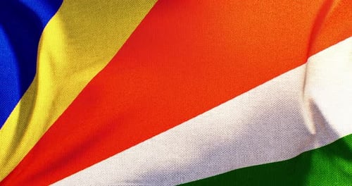 Realistic Seychelles National Flag Waving Loop