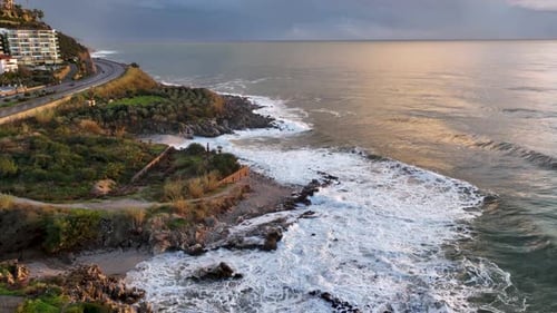 Dramatic Sea Texture Aerial View Turkey Alanya