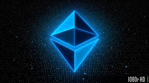 Fundo de dados digitais de criptomoeda Ethereum brilhante