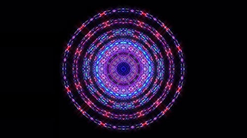 animierte runde Form mehrfarbiger blinkender Lichter auf schwarzem Hintergrund