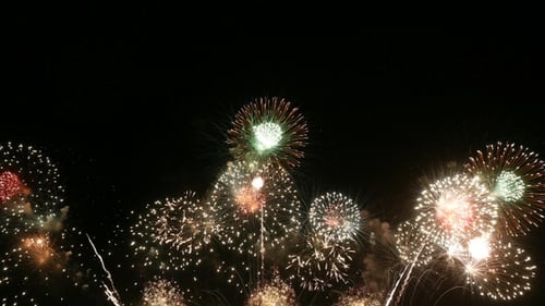 Spectacular Fireworks Exploding in the Night Sky