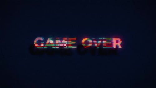 Game Over Glitch Text Reveal Animation