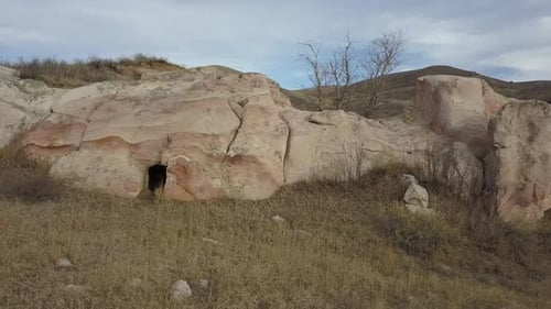 A flight along a natural rock formation