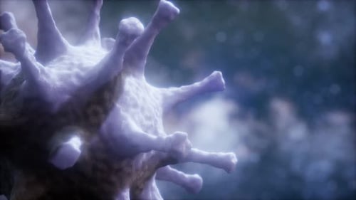 Rotating Virus Cell 3D Medical Science Animation