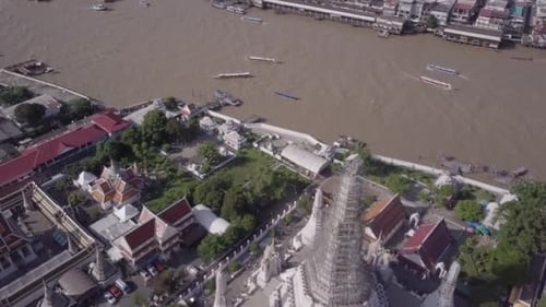 Temples Aerial View in Bangkok in Thailand