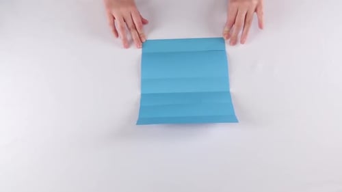Papel de
abanico de origami. Blanca. Time Lapse