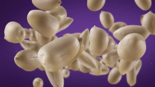 Shelled Peanuts Falling in Slow Motion
