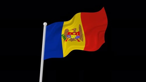 Realistic Waving Moldova Flag Animation
