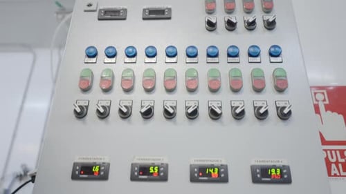 Fermentation System Monitoring Panel In A Beer Factory