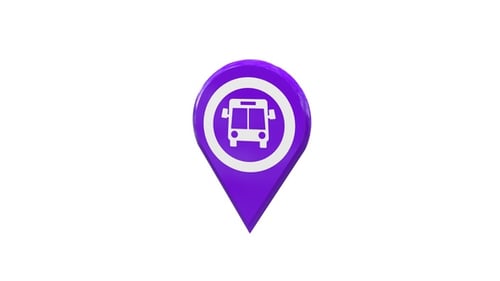 Bus Station Map Pointer Purple V6