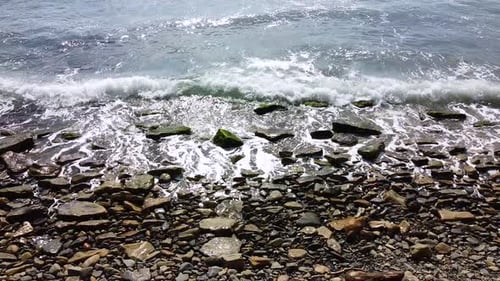Beautiful sea waves. Foamy wave, water texture. Sea expanse landscape