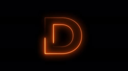 Animated Neon Outline Letter D Reveal