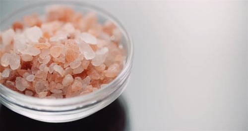 Himalayan Pink Salt in Small Glass Bowl