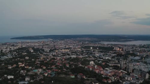 City after sunset