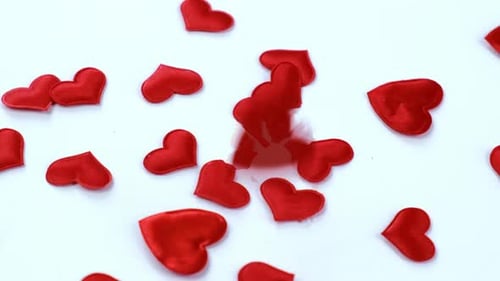 Hearts on a White Background for Valentine's Day
