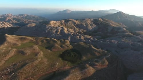 High Altitude Mountain Topography in Sunrise Morning