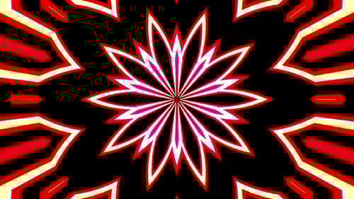 Vibrant Neon Geometric Kaleidoscope Pattern Animation
