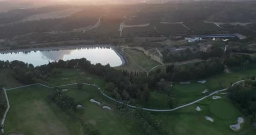 Green Golf Course, Aerial View Putting Green.