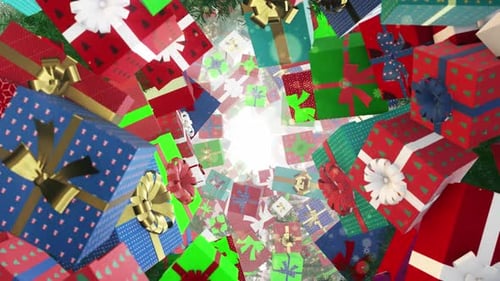 Festive Christmas Gift Box Tunnel Loop Reveal