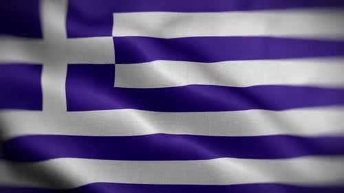 Realistic Waving Flag of Greece Loopable Animation