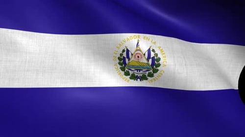 Waving Flag of El Salvador Seamless Loop Animation