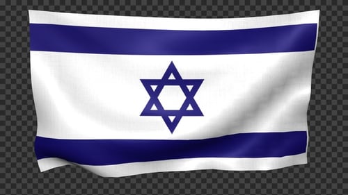Waving Israeli Flag Realistic Looping Animation