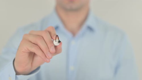 Man Writes "Next Level" with Black Marker