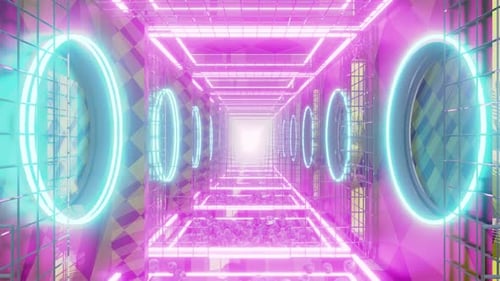 In The Room Color With Geometric Tunnel 05 HD