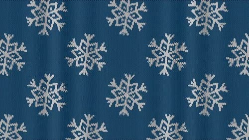 Animated Seamless Knitted Snowflake Pattern Background