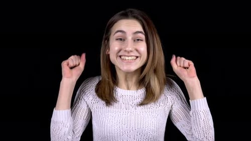 Woman Expressing Joy and Gratitude