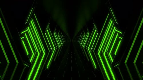 Green Abstract Corridor Loop