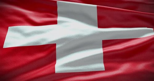 Realistic Waving Switzerland Flag Looping Animation