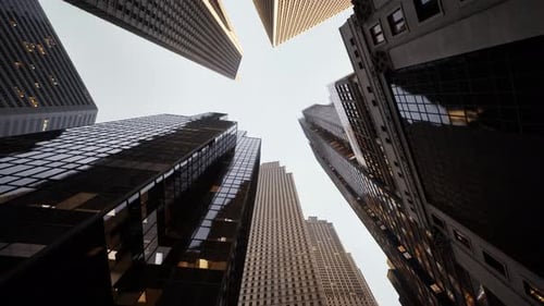 Vista inferior de los rascacielos en Chicago