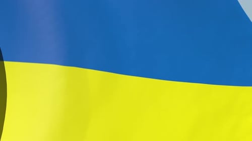 Realistic Waving Ukrainian Flag Animation
