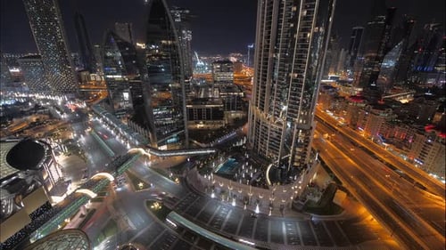 Aerial View of Dazzling City at Night
