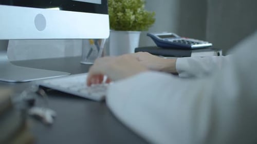 Accountant Using Computer In Office