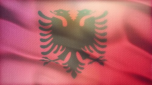 National Flag of Albania Waving Loop Animation