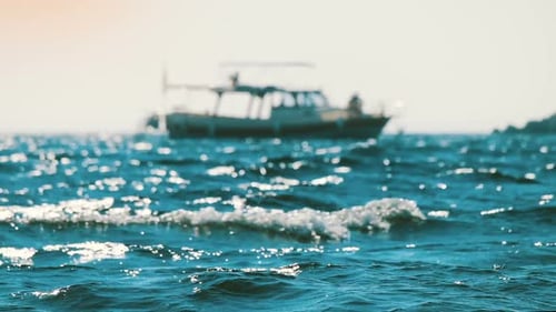 Sea with Background Boat