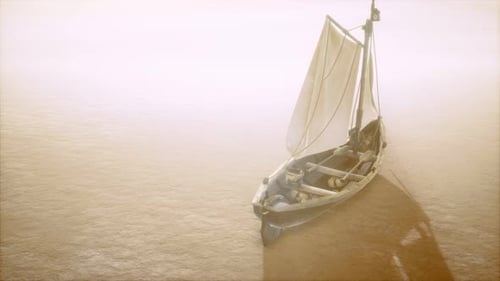 Bateau de pêche ou de pêcheur abandonné dans le désert