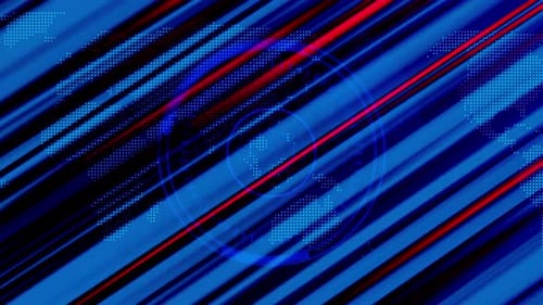 Futuristic Global Data Network Animation with Scanning Map Background