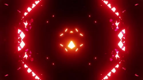 Red Vj Loop Kaleidoscope Equalizer For Party Screen 4K