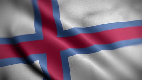 Faroe Islands Flag Realistic Waving Animation
