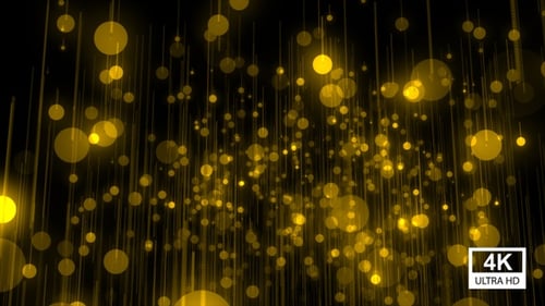 Falling Golden Bokeh Particles Abstract Background