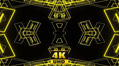 Animated Neon Geometric Pattern Loop Background