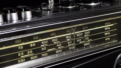 Close Up of an Old Radio Tuning Dial