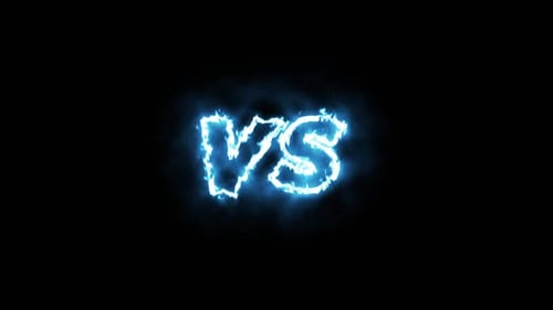 Glowing Blue Electric VS Text Title Animation Loop