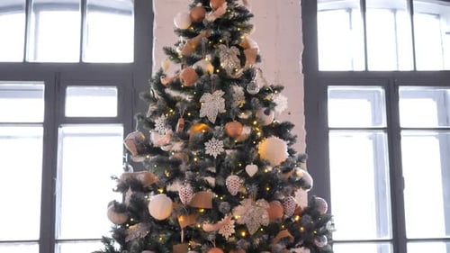 Christmas Tree and Gifts in Cozy Home Setting