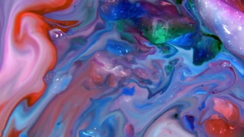 Abstract Colorful Fluid Paint Swirling Background