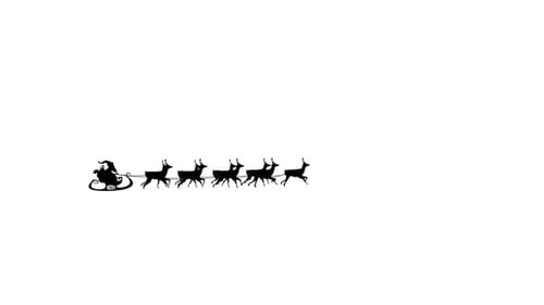 Animated Santa Claus Sleigh with Reindeer for Christmas